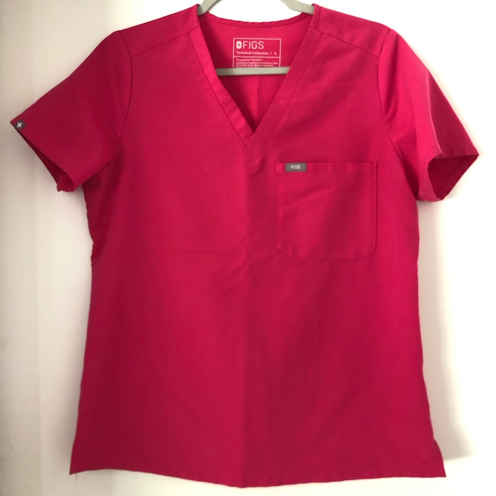 COPY - FIGS Shocking Pink Catarina™ - One-Pocket Scrub Top